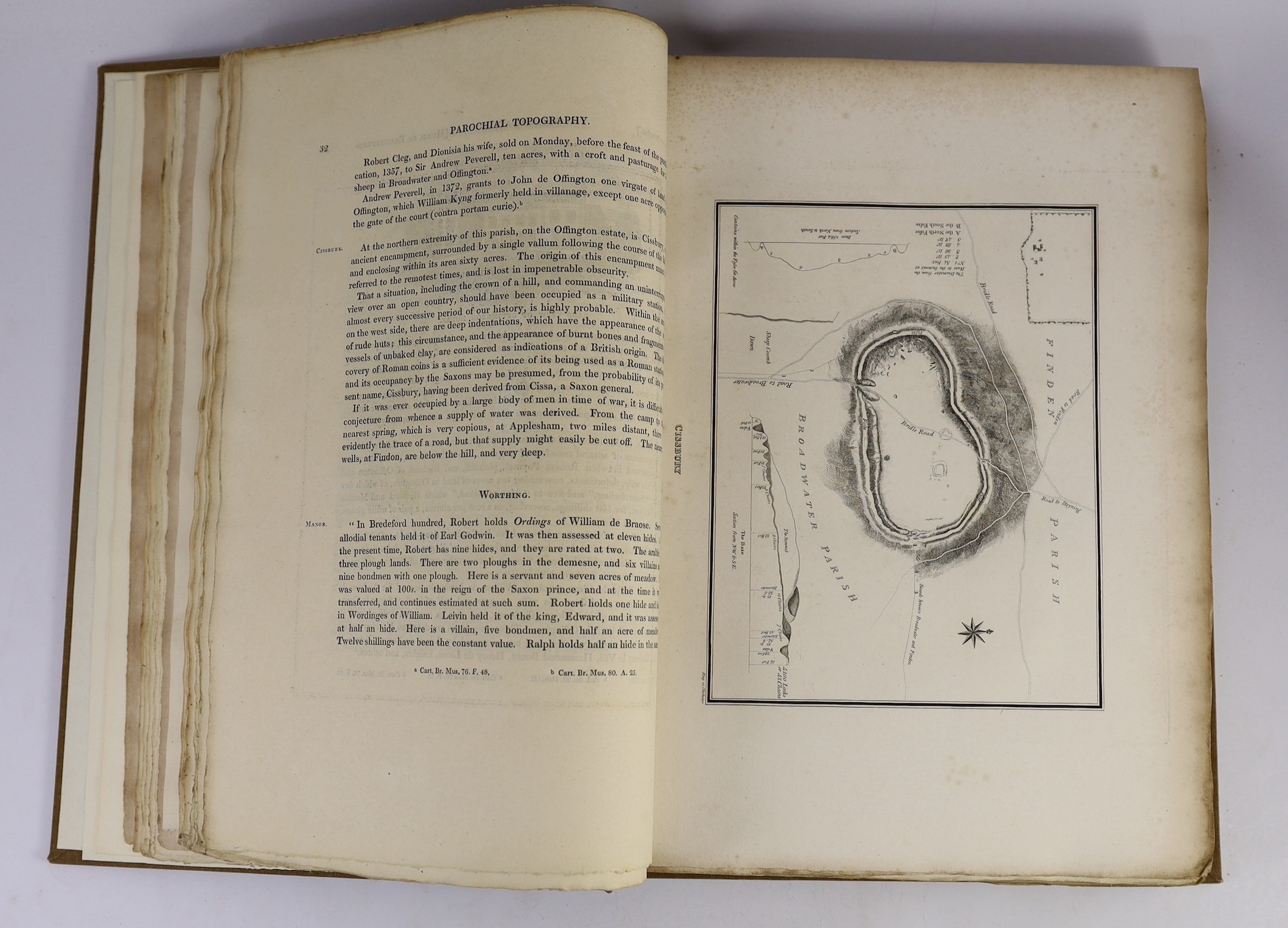 SUSSEX: Cartwright, Edmund - The Parochial Topography of the Rape of Bramber, in the Western Division of the County of Sussex. Vol. II. Part the Second. 3 portraits, 3 hand coloured maps (2 folded), 2 plans, a facsimile